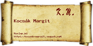 Kocsák Margit névjegykártya