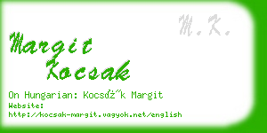 margit kocsak business card